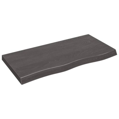 Wall Shelf Dark Brown 100x50x(2-6)cm Treated Solid Wood Oak