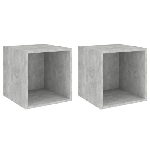 Wall Cabinets 2pcs Concrete Grey 37x37x37cm Engineered Wood - Image 2