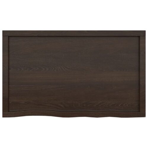 Wall Shelf Dark Brown 100x60x(2-6)cm Treated Solid Wood Oak - Image 3