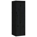 Wall Cabinets 2pcs Black 30x30x100cm Solid Wood Pine