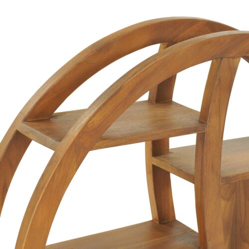 Yin Yang Wall Shelf 80x17.5x80cm Solid Wood Teak - Image 4