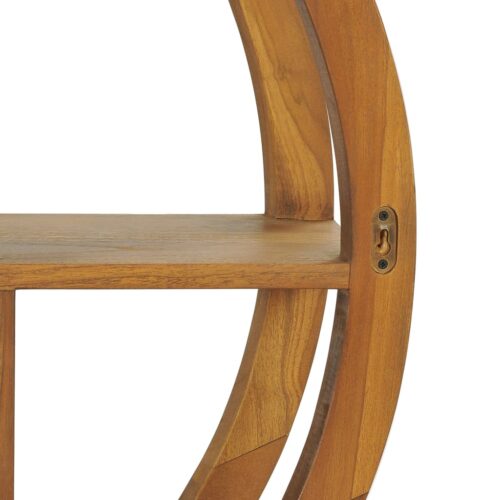 Yin Yang Wall Shelf 80x17.5x80cm Solid Wood Teak - Image 5