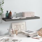 Floating Wall Shelf High Gloss Grey 80x23.5x3.8cmmDF