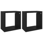 2-Piece Cube Floating Shelves Set DIY Wall Mount Display Shelving Wooden Shelf