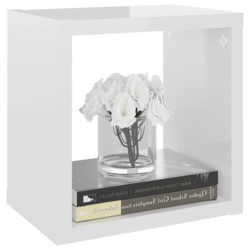 Wall Cube Shelves 6pcs High Gloss White 22x15x22cm - Image 4