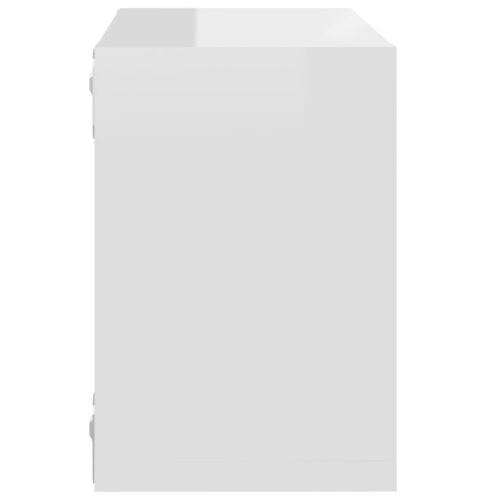 Wall Cube Shelves 6pcs High Gloss White 22x15x22cm - Image 9