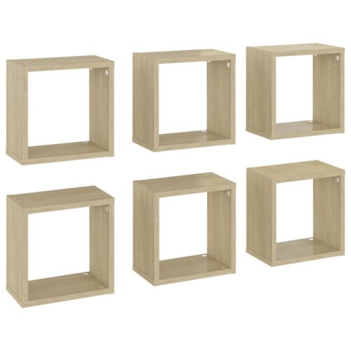 Wall Cube Shelves 6pcs Sonoma Oak 26x15x26cm - Image 2