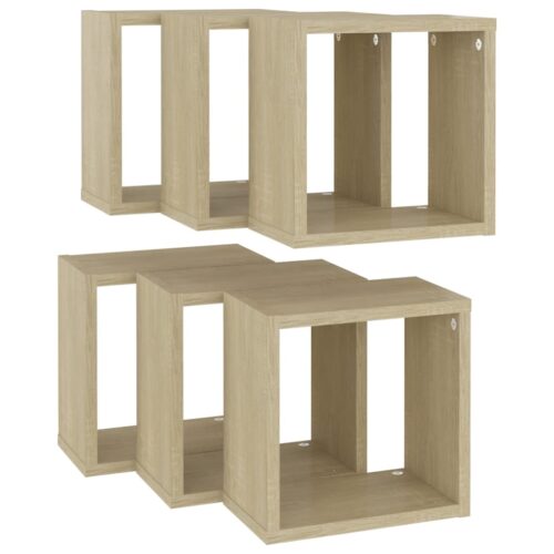 Wall Cube Shelves 6pcs Sonoma Oak 26x15x26cm - Image 5
