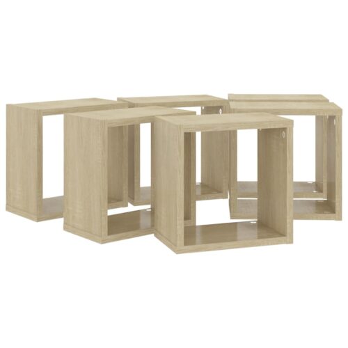 Wall Cube Shelves 6pcs Sonoma Oak 26x15x26cm - Image 6