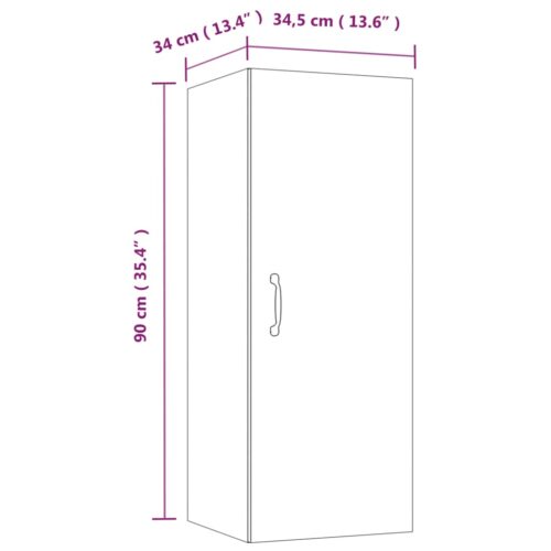 Hanging Wall Cabinet Black 34.5x34x90cm Engineered Wood - Image 11