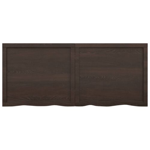 Wall Shelf Dark Brown 140x60x(2-4)cm Treated Solid Wood Oak - Image 3