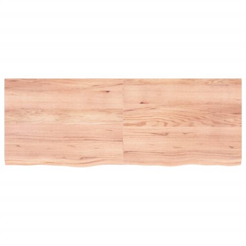 Wall Shelf Light Brown 160x60x(2-4)cm Treated Solid Wood Oak - Image 2