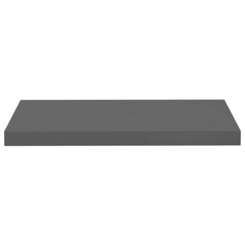 Floating Wall Shelf High Gloss Grey 60x23.5x3.8cm MDF - Image 4