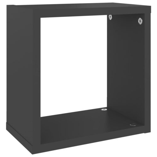 Wall Cube Shelves 2pcs Grey 26x15x26cm - Image 7