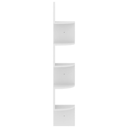 Wall Corner Shelf White 19x19x123cm Engineered Wood - Image 5