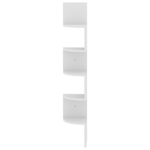 Wall Corner Shelf White 19x19x123cm Engineered Wood - Image 6