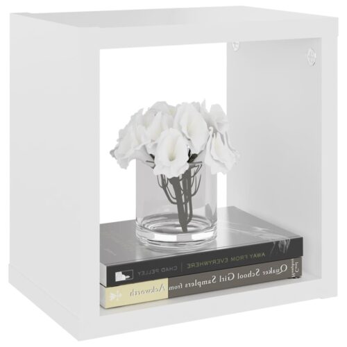 Wall Cube Shelves 4pcs White 22x15x22cm - Image 4