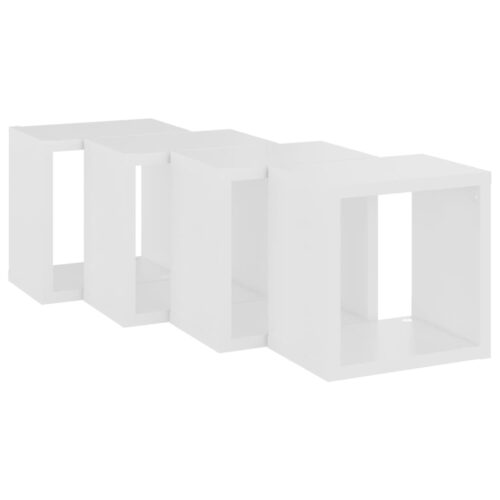 Wall Cube Shelves 4pcs White 22x15x22cm - Image 5