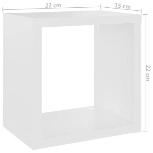 Wall Cube Shelves 4pcs White 22x15x22cm - Image 11
