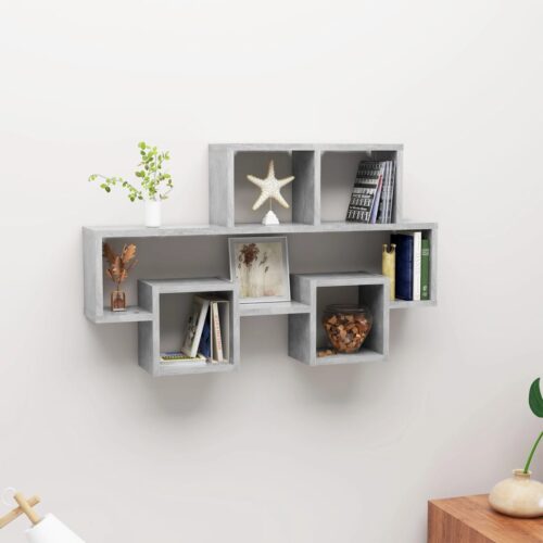 Car-shaped Wall Shelf Concrete Grey 82x15x51cm Engineered Wood