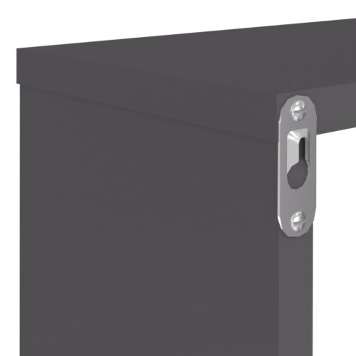 Wall Cube Shelves 2pcs Grey 80x15x26.5cm Engineered Wood - Image 9