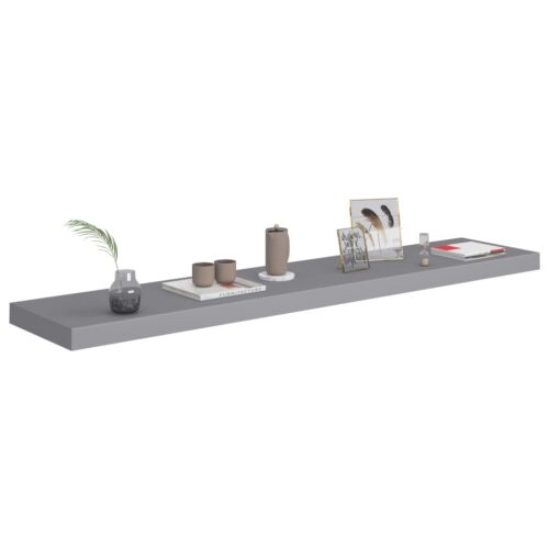 Floating Wall Shelves 2pcs Grey 120x23.5x3.8cm MDF - Image 7