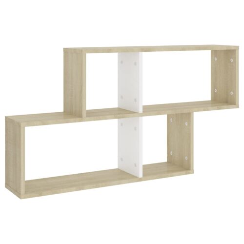 Wall Shelf White Sonoma Oak 100x18x53cm Engineered Wood - Image 2
