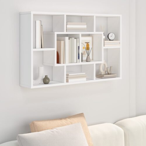 Display Storage Bookshelf Wall Mount Floating Cabinet Shelf Shelving Rack White