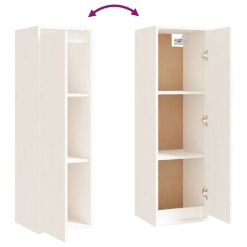 Wall Cabinet White 30x30x100cm Solid Wood Pine - Image 6