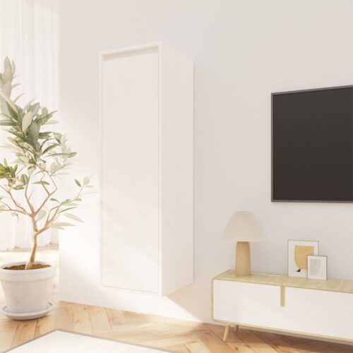 Wall Cabinet White 30x30x100cm Solid Wood Pine - Image 9