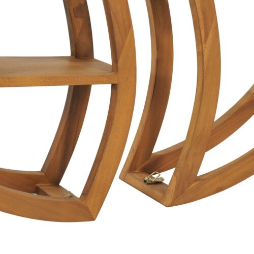 Yin Yang Wall Shelf 100x20x100cm Solid Wood Teak - Image 5