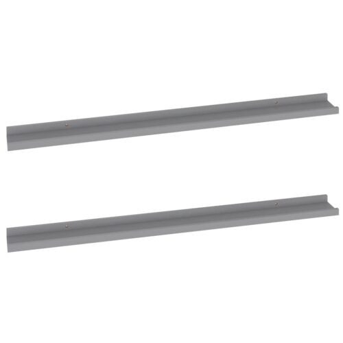 Wall Shelves 2pcs Grey 100x9x3cm - Image 2