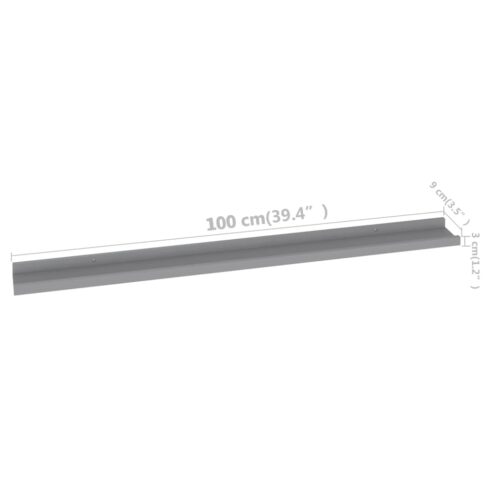 Wall Shelves 2pcs Grey 100x9x3cm - Image 10