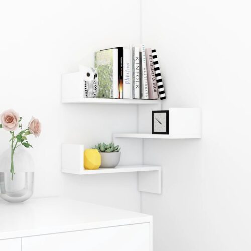 Wall Corner Shelf White 40x40x50cm Engineered Wood - Image 3