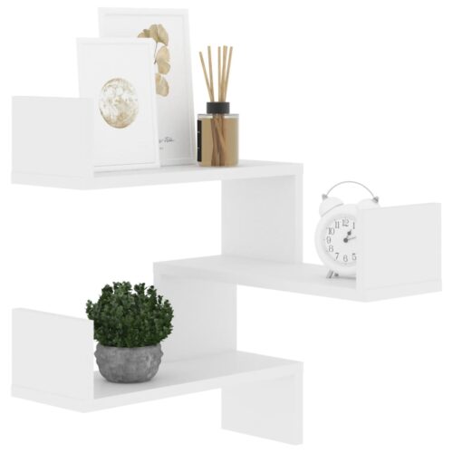 Wall Corner Shelf White 40x40x50cm Engineered Wood - Image 4
