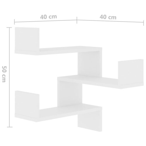 Wall Corner Shelf White 40x40x50cm Engineered Wood - Image 8