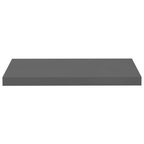 Floating Wall Shelves 2pcs High Gloss Grey 60x23.5x3.8cm MDF - Image 5