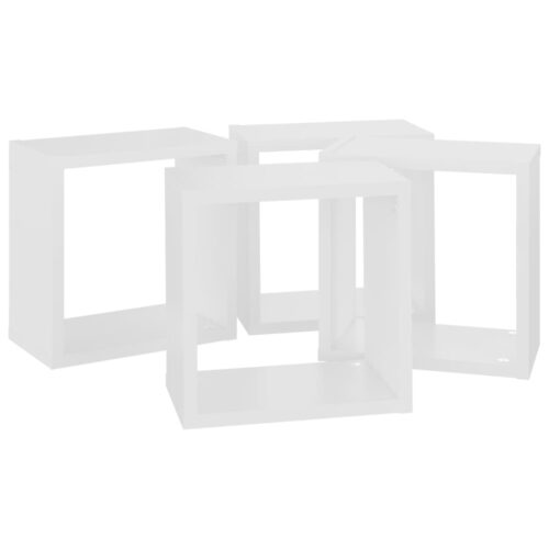 Wall Cube Shelves 4pcs White 26x15x26cm - Image 6