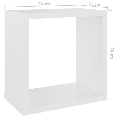 Wall Cube Shelves 4pcs White 26x15x26cm - Image 11
