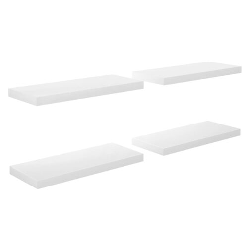 Floating Wall Shelves 4pcs High Gloss White 60x23.5x3.8cm MDF - Image 2