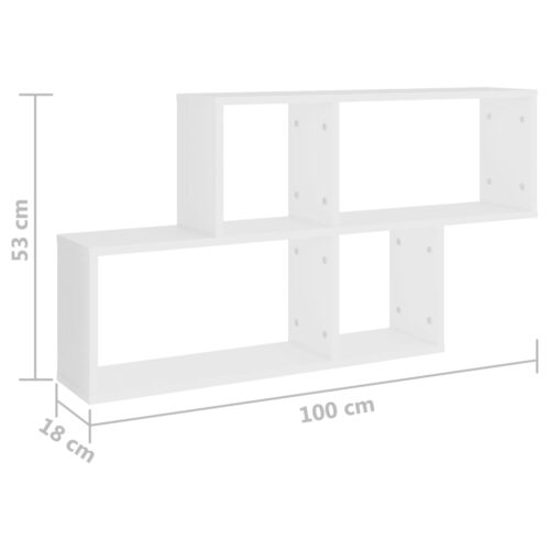 Wall Shelf White 100x18x53cm Engineered Wood - Image 6