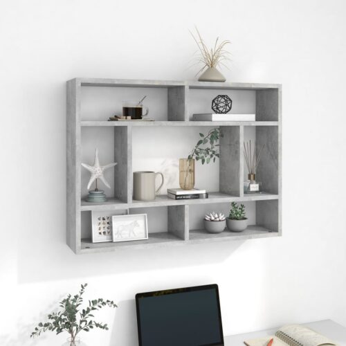 Wall Shelf Concrete Grey 75x16x55cm Engineered Wood - Image 7