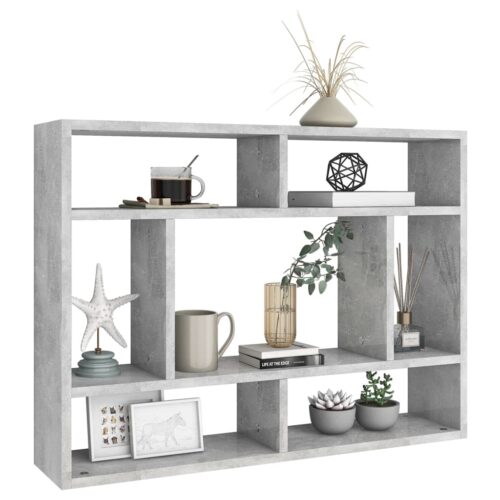 Wall Shelf Concrete Grey 75x16x55cm Engineered Wood - Image 3
