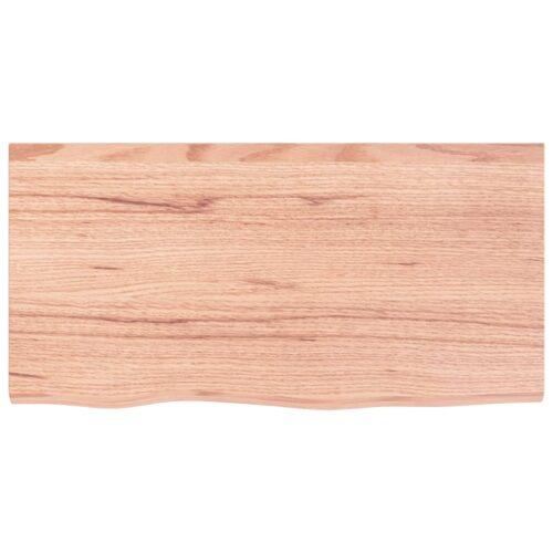 Wall Shelf Light Brown 80x40x(2-4)cm Treated Solid Wood Oak - Image 2