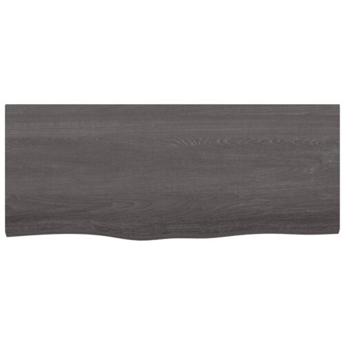 Wall Shelf Dark Brown 100x40x(2-4)cm Treated Solid Wood Oak - Image 2