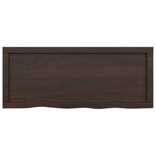 Wall Shelf Dark Brown 100x40x(2-4)cm Treated Solid Wood Oak - Image 3