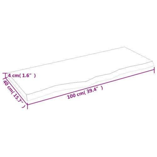 Wall Shelf Dark Brown 100x40x(2-4)cm Treated Solid Wood Oak - Image 7
