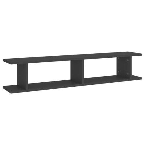 Wall Shelves 2pcs Grey 105x18x20cm Engineered Wood - Image 4