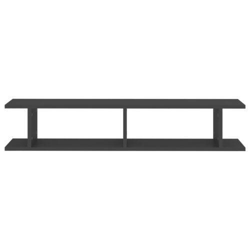 Wall Shelves 2pcs Grey 105x18x20cm Engineered Wood - Image 5