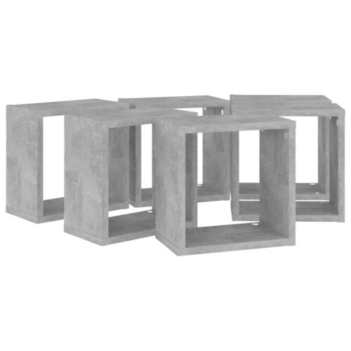 Wall Cube Shelves 6pcs Concrete Grey 26x15x26cm - Image 6